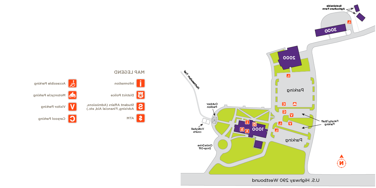 Map illustration of ACC Elgin Campus.